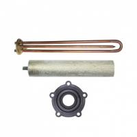 Комплект ТЭН 1,5кВт (1500Вт) RCF для водонагревателя Ariston VLS, Superlux, Simat, трубка под термостат 8мм + прокладка + анод , 202151K4